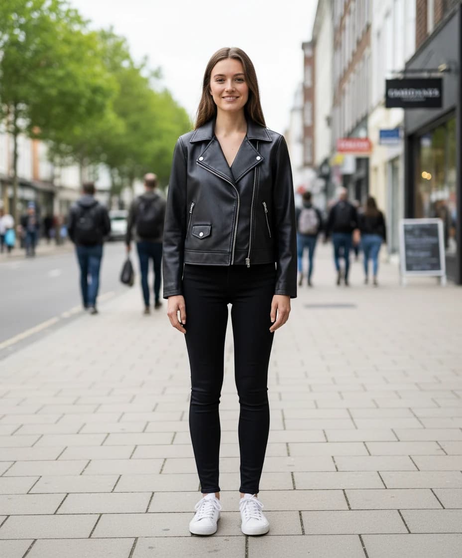 The same look, on a casual weekend street.